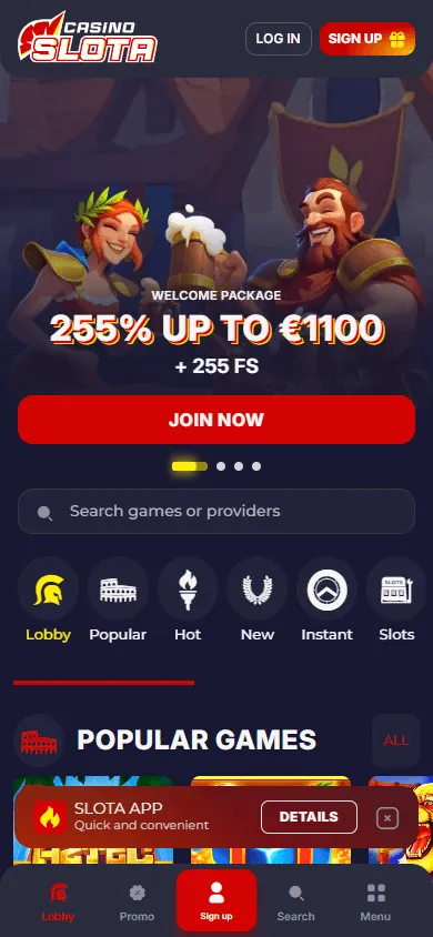 Slotacasino mobile casino game catalogue